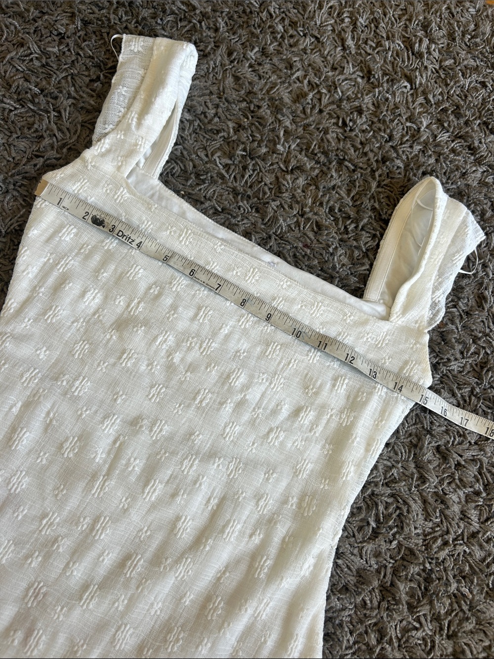 Princess Polly Lanchester Mini Dress White Square Neck Size 4 - Picture 6 of 16